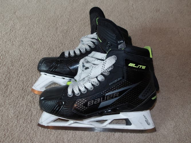 Used Bauer Elite Hockey Goalie Skates Size Senior 8.5 Fit 3