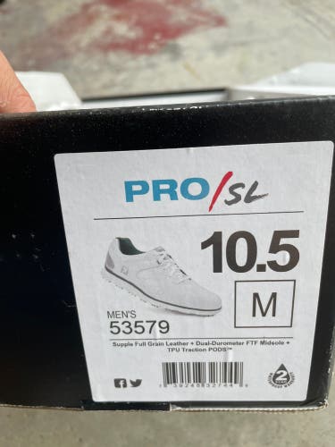 Men's Size M 10.5 (W 11.5) Footjoy Pro SL Golf Shoes (New)