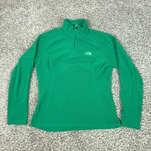 The North Face Pullover Womens Small Green Hiking TKA 100 Fleece 1/4 Zip Gorp