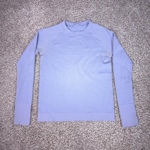 Lululemon Shirt Womens Medium Purple Athletic Ribbed Top Long Sleeve Yoga Sport