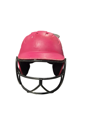 Used BoomBah SZ 7- 7 3/4 Batting Helmet w/Mask Pink One Size 11834-S000055753