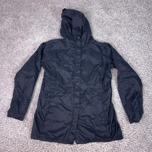 Columbia Jacket Womens XL Black Outdoor Rain Omni-Tech Waterproof Hooded Parka