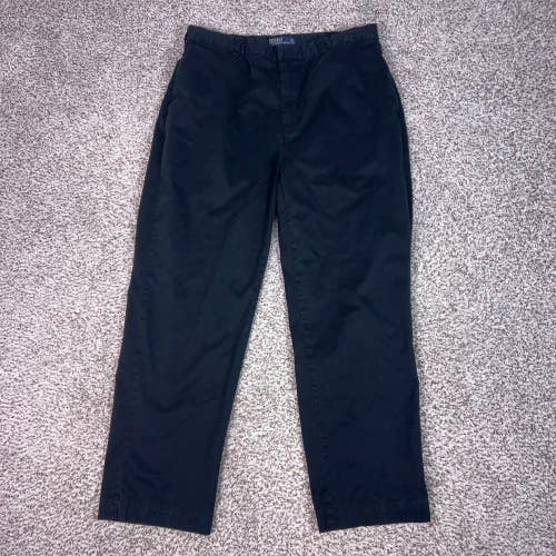 Polo Ralph Lauren Pants Mens 38x32 Black Philip Casual Cotton Chino Trousers