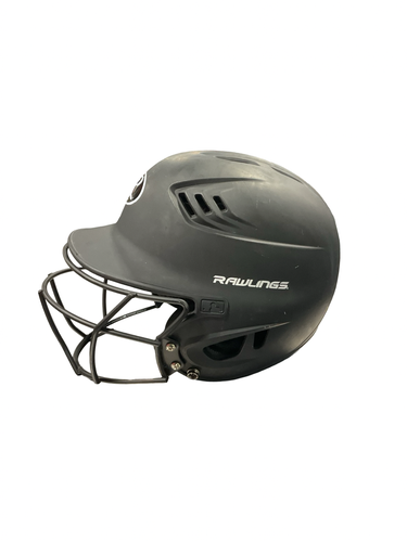 Used Rawlings 6 3/8- 7 1/8 BLK HELMET Batting Helmet w/Mask Black One Size 11834-S000055856
