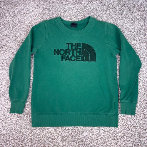 The North Face Sweatshirt Womens Small Green Casual Sweater Logo Pullover Hiking