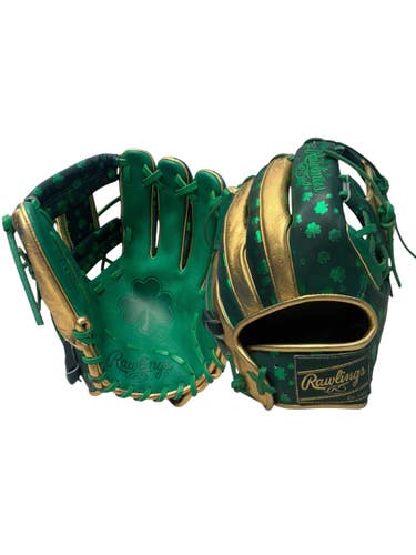 Used Rawlings PROR-LUCKYTIX BB/SB Glove RH Throw Green And Gold 11 1/2" 11835-S000211796