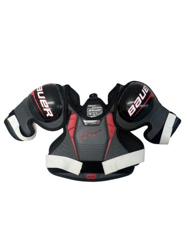 Used Bauer LIL SPORT Youth Shoulder Pads Black And Grey MD 11835-S000211567