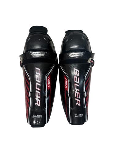 Used Bauer NSX Senior Shin Guards White/Black/Red 15" 11835-S000211566
