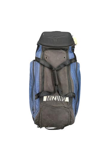 Used Mizuno SAMURAI WHEEL BAG BB/SB Player Wheeled Bag Black And Navy Blue 11835-S000211579