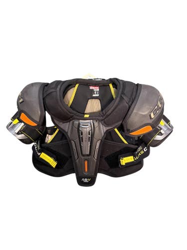 Used CCM TACKS AS-V PRO Junior Shoulder Pads Black And Yellow MD 11835-S000211603