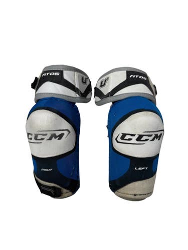Used CCM FIT05 Senior Elbow Pads Royal Blue And White MD 11835-S000211622