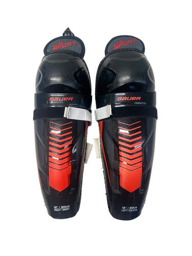Used Bauer LIL SPORT Senior Shin Guards Black 12" 11835-S000211670