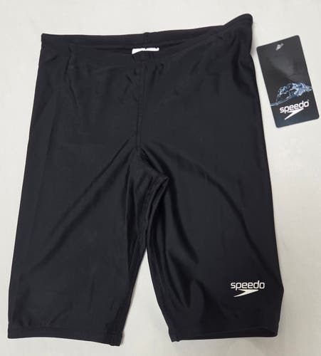 Speedo PowerFLEX Eco Youth Boys Jammer Black Size 26 NWT Swim Racing Suit