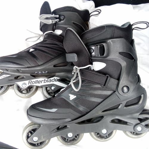 Rollerblade Zetrablade Men’s Inline Skates Size 11 – Black/Silver 80mm Fitness