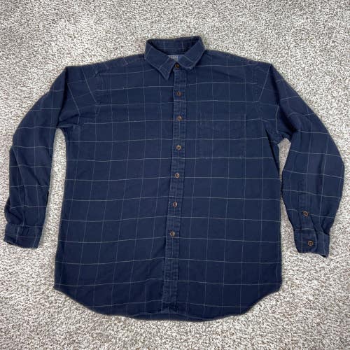 Ralph Lauren Shirt Mens Large Blue Check Flannel Lowell Sport Button Casual Top