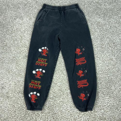 Broken Promises X Hot Stuff Ppants Mens Medium Black Devil Graphic Jogger