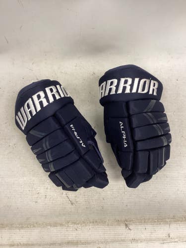 Used Warrior ALPHA LITE Junior Gloves Navy Blue 10" 11851-S000051132