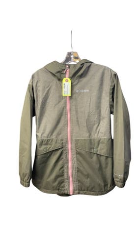 Columbia Junior 14/16 Omni-Tech Rain Jacket - Green/Pink