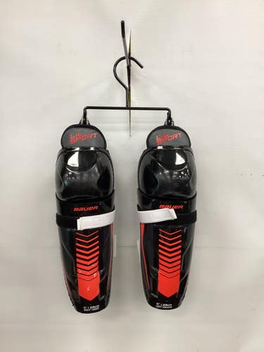 Used Bauer LIL SPORT Junior Shin Guards Black 11" 11851-S000047903