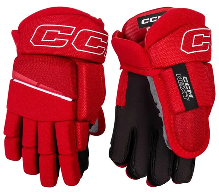New CCM NEXT Youth Gloves Red And White 8" 11851-CCMHGNEXT26YTRW8