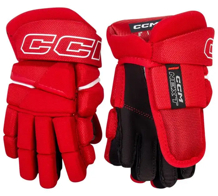 New CCM NEXT Youth Gloves Red And White 9" 11851-CCMHGNEXT26YTRW9