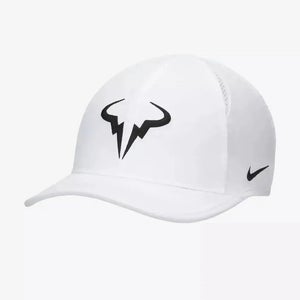 *NWT* UNISEX NIKE DRI FIT RAFA ADJ TENNIS CLUB CAP. WHITE FB5600-100 SIZE L/XL