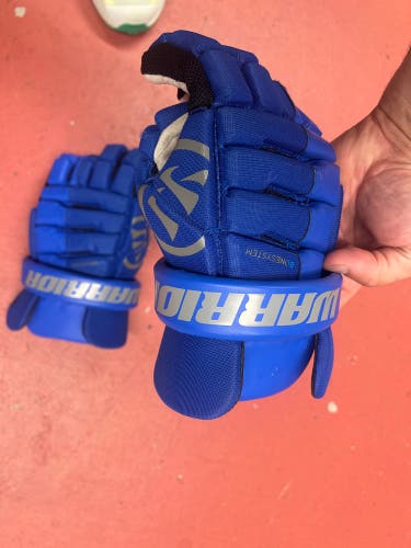 Barley used Warrior BurnFatboy box lacrosse gloves