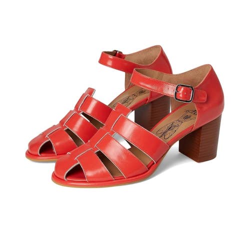 FLY London MARG261FLY Sandals Womens 10 M Red Patent Leather Block Heel ZOGG3483