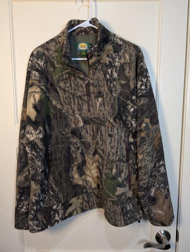 Cabela's Jacket Mens Size: L Camo Fleece 1/4 Zip Hunting Wind Resistant