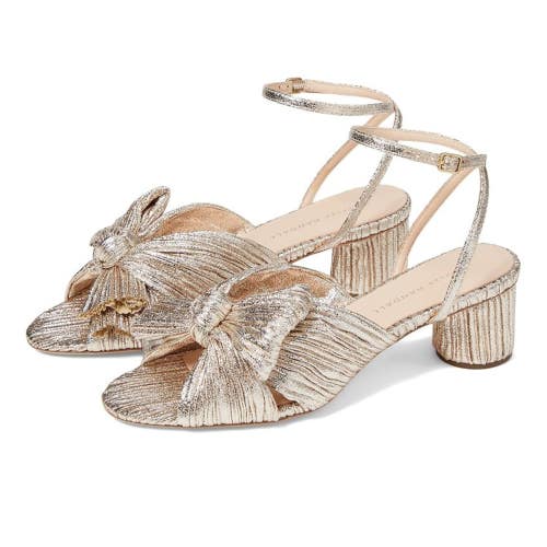 Loeffler Randall Dahlia Sandals Womens 8.5 B Silver Knotted Ankle Strap ZOGG3543