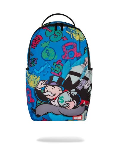 Sprayground Monopoly Grab & Go Go Go Backpack Unisex Blue Shoulder Strap SPR376