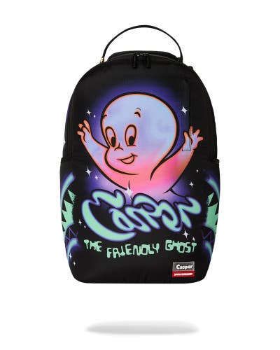 Sprayground Casper Ghost Shark Backpack Unisex Black Shoulder Strap Bag SPR383