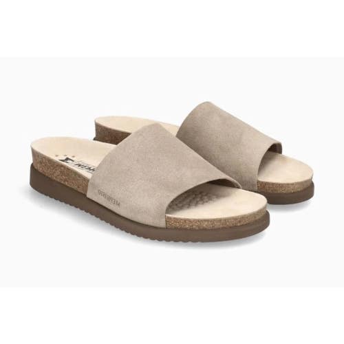 Mephisto Hanik Sandals Women's 11 B Gray Suede Round Toe Slip On Slide RHS9371