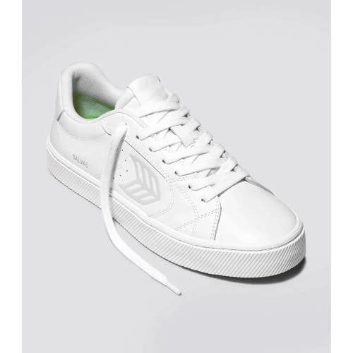 Cariuma Salvas Sneakers Unisex US 5M/6.5W White Leather Lifestyle Shoes RHS9372
