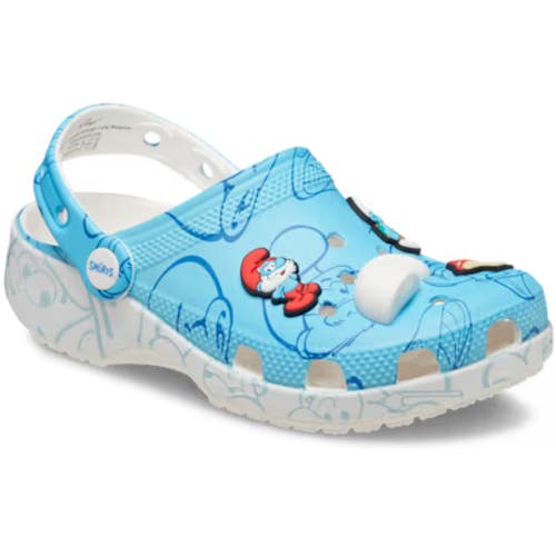 Crocs Smurfs Classic Clogs Kids US 11 Blue Slip On Comfort Casual Shoes KFC1167