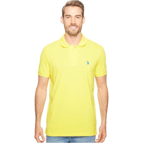 U.S. Polo Assn. Polo Shirt Men's XL Scoring Yellow Short Sleeve Golf JAX2114