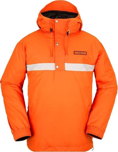 MENS VOLCOM LONGO GORE-TEX HOODED SNOWBOARD SKI JACKET (2XL) ORANGE SHOCK