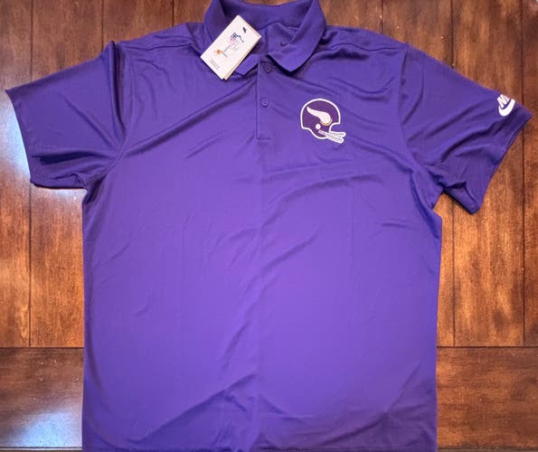Minnesota Vikings Nike Polo Shirt Adult XL Purple NWT