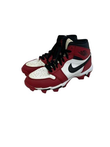 Used Jordan 1 MID BB/SB Cleats Red And White Junior 06 11692-S000156418