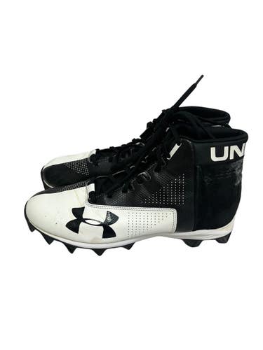 Used Under Armour Adult FB Cleats Black And White Senior 10.5 11692-S000156430