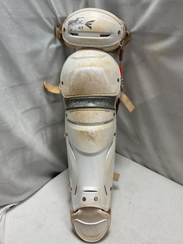 Used Easton ADULT SHIN GAURDS Catchers Leg Guards White Adult 11490-S000276392