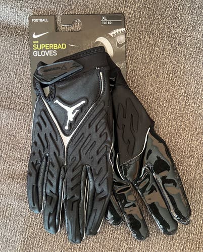 Nike Jordan Superbad 6.0 Football Gloves Black Size XL