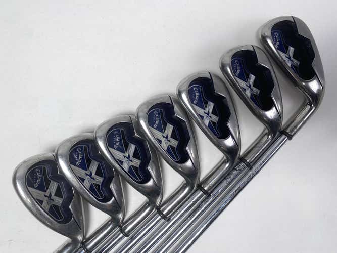 Callaway X-18 R Iron Set 4-PW+SW Uniflex Steel Mens RH Midsize Grips No 7 iron