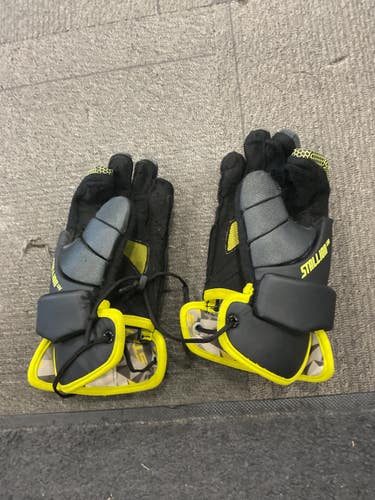 Used STX STALLION 100 GLOVES Lacrosse Gloves Mens Black 13" 11614-S000242928