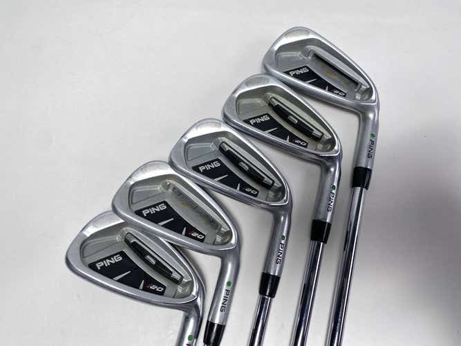 Ping i20 Iron Set 4-9 Green Dot 2* Up CFS Stiff Steel Mens RH No 8 iron