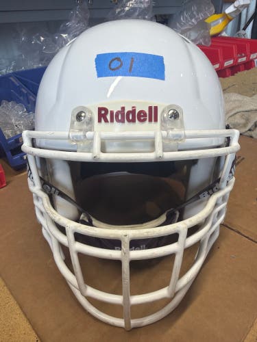 USED RIDDELL SPEED ADULT HELMET - MEDIUM - WHITE METALLIC - REJECT