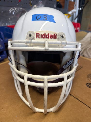 USED RIDDELL SPEED ADULT HELMET - MEDIUM - WHITE METALLIC - REJECT