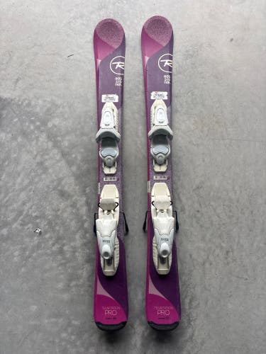 Kid's Rossignol Temptation Pro 92 cm Skis With Look Kid X 4.5 Bindings (Used)