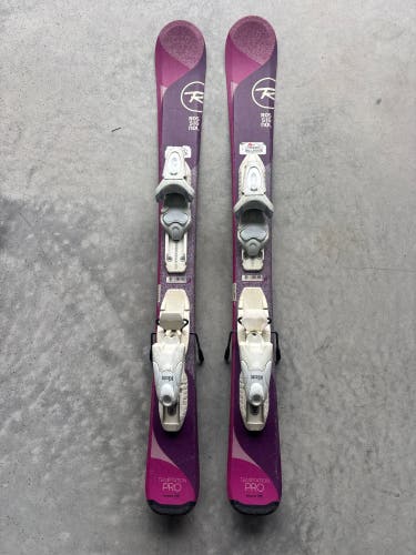 Kid's Rossignol Temptation Pro 92 cm Skis With Look Kid X 4.5 Bindings (Used)