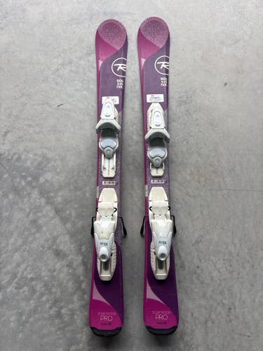 Kid's Rossignol Temptation Pro 92 cm Skis With Look Kid X 4.5 Bindings (Used)